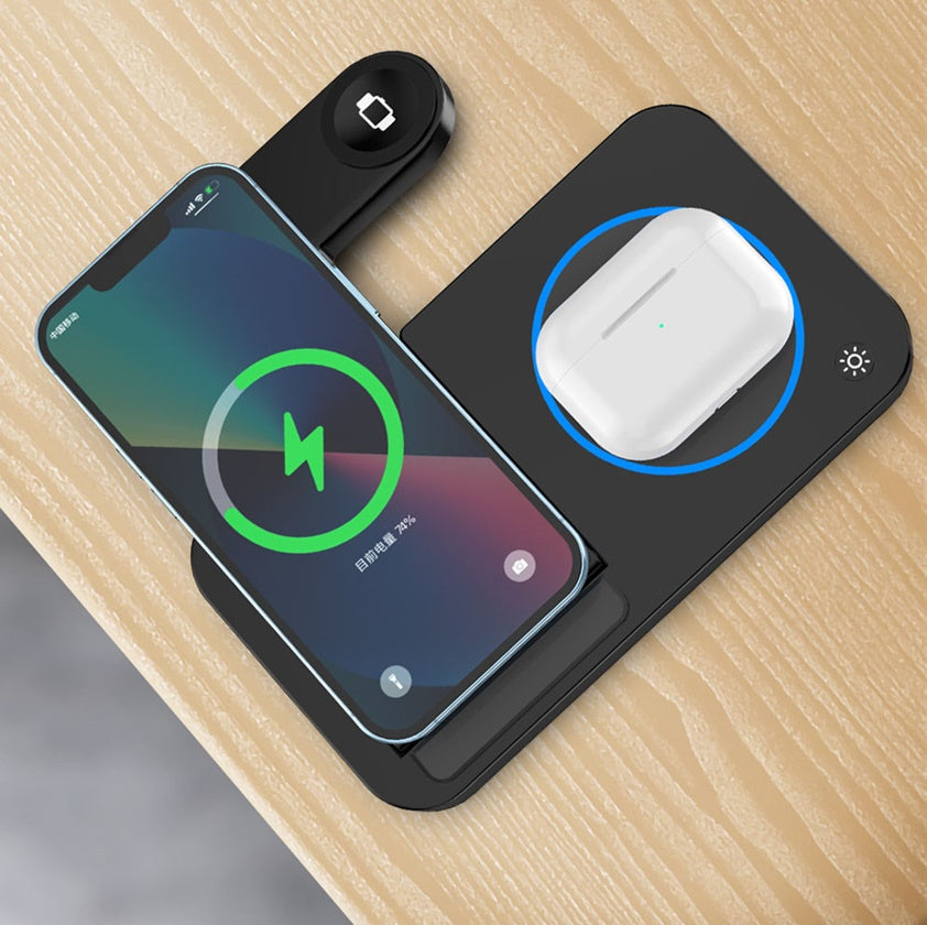 Statie de incarcare wireless pentru telefon, ceas si casti