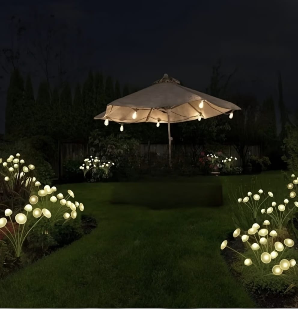 Set 2 x lampa solara 6 LED Jellyfish, Alb cald