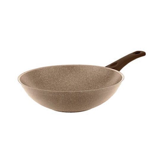 Tigaie profesionala Wok 28cm, 3.2L, piatra de granit din aluminiu presat