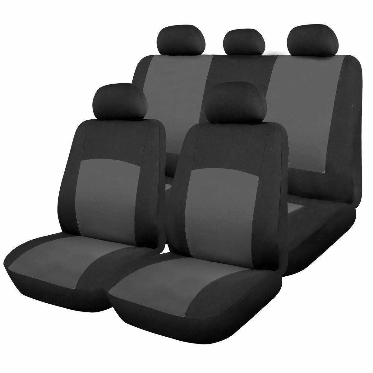Huse scaune auto Oxford 9 bucati: gri/ rosu/albastru