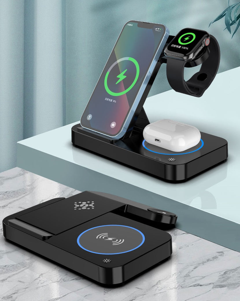Statie de incarcare wireless pentru telefon, ceas si casti