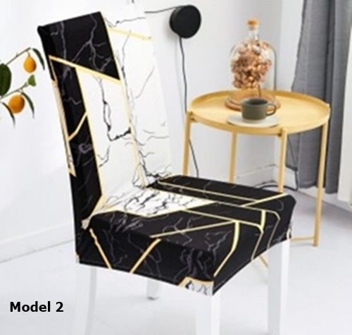 Set 6x huse pentru scaune cu diverse modele din material catifelat