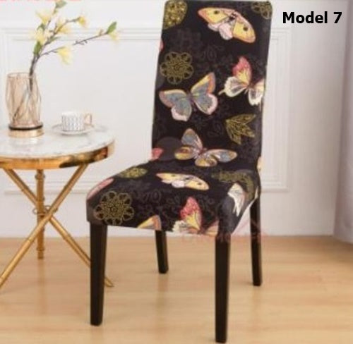 Set 6x huse pentru scaune cu diverse modele din material catifelat