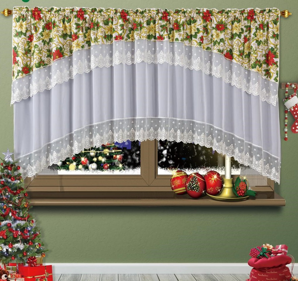Set Perdea cu draperie, Motive de Craciun DS 139 D