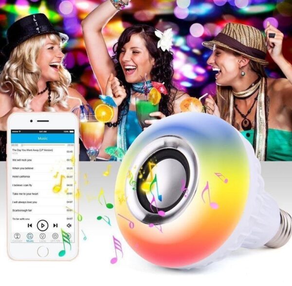 Bec LED cu difuzor, Bluetooth si telecomanda