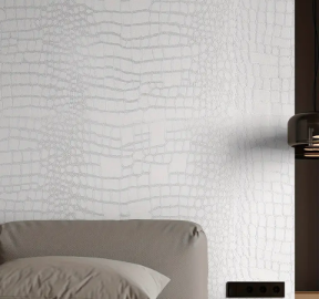 Folie adeziva tapet 45 x 200 cm, alb , textura crocodil