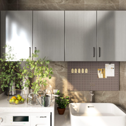 Set 2 x Folie adeziva imitatie inox, 45 x 200 cm