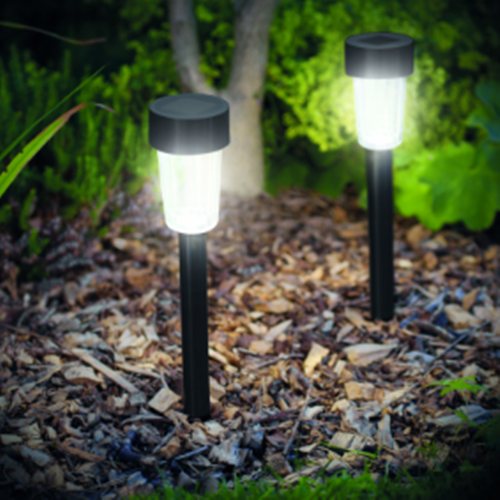 Set 10/20/30 x lampa solara de gradina, 30 cm, Negru