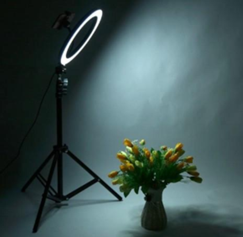 Lampa circulara cu suport selfie, 60W
