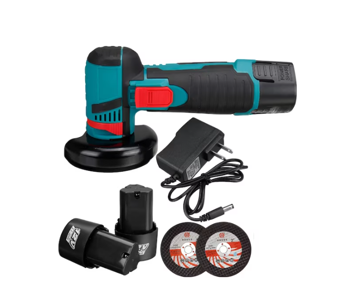 Polizor unghiular electric cu 2 acumulatori de 12V si 2 discuri, portabil, putere 750W, 19500 rpm, cu statie de incarcare, negru