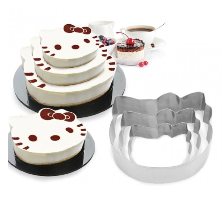 Set 3 forme tort Kitty Cake