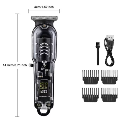 Set Aparat de Tuns Profesional, USB Reincarcabil, Autonomie 120 min, Galben, 4 Capete