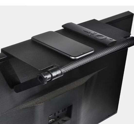 Suport TV pentru receiver/ telecomanda/set up box, DIGIMAT montabil fara suruburi, practic si precis, ajustabil, Negru