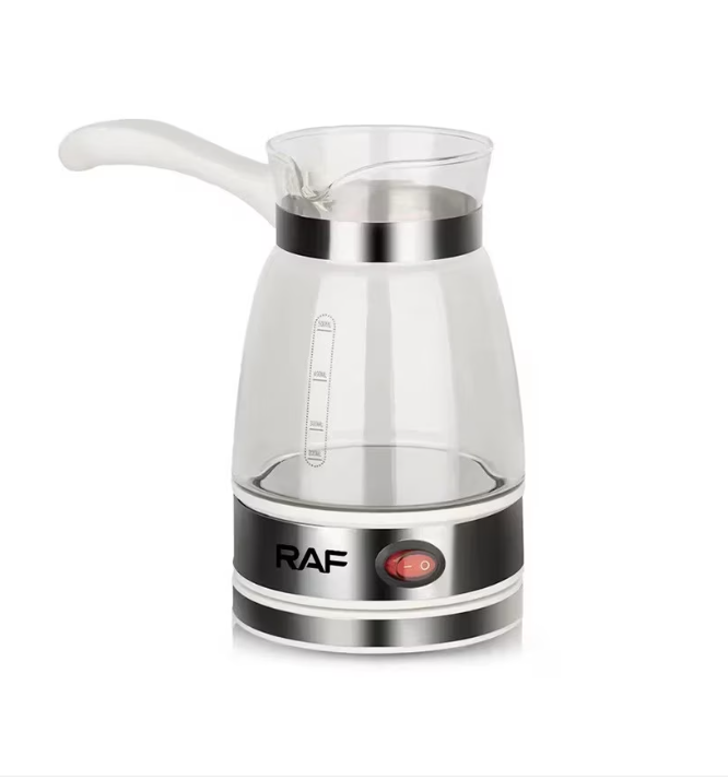 Aparat Electric pentru Preparat Cafea, RAF R125, 650W, 500ml, Recipient din Sticla, Alb