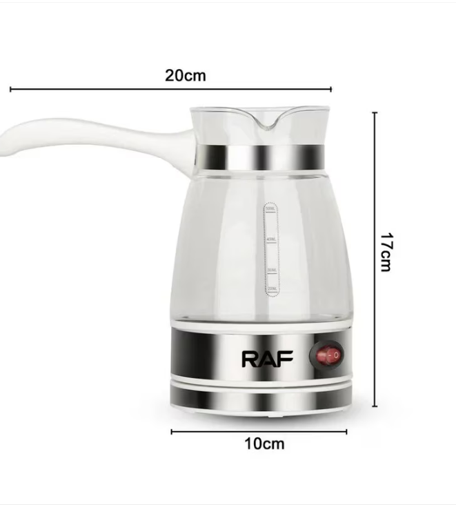 Aparat Electric pentru Preparat Cafea, RAF R125, 650W, 500ml, Recipient din Sticla, Alb