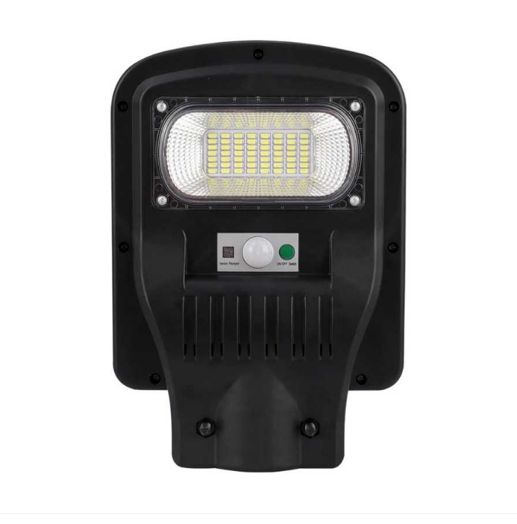 Lampa Solara Stradala, Control de la Distanta cu Telecomanda, Panoul Solar, 50W, 48 LED-uri, Negru