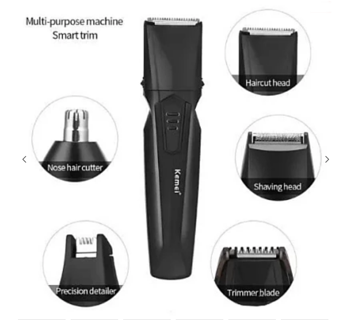 Aparat de tuns 8 in 1 Kemei KM 640 capilar si contur acumulator negru