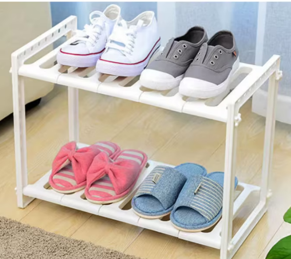 Raft Organizator pentru bucatarie sau baie, extensibil, alb inox/pvc, 47 x 26 x 38 cm, Alb