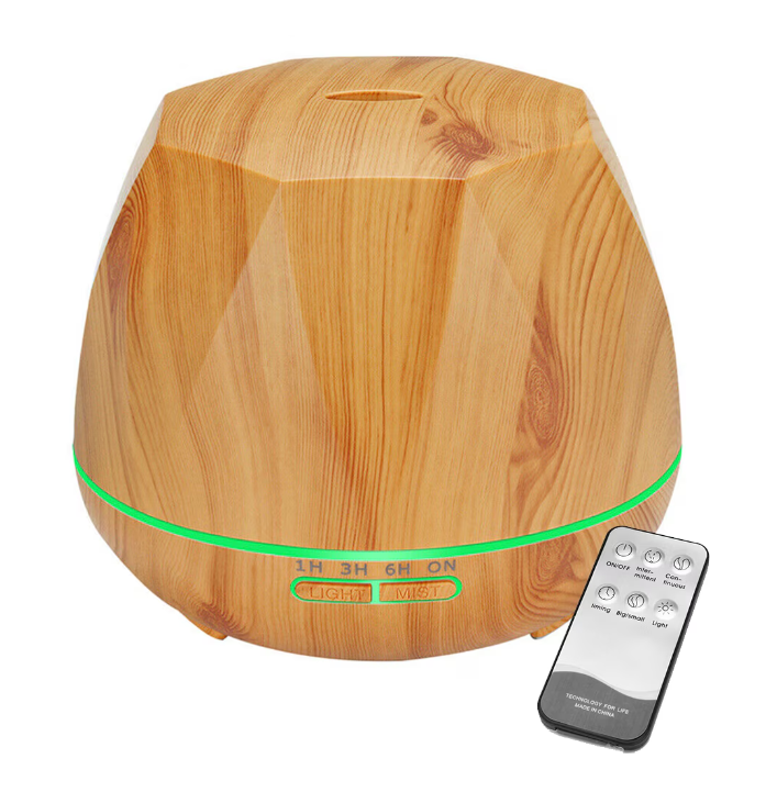 Umidificator aroma terapie ultrasonic 550 ml, cu telecomanda , LED 7 culori+ 1 ulei cadou