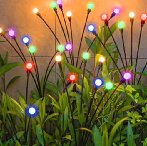 Set 2 x Lampa solara LED Multicolor, 6 bulbi licurici