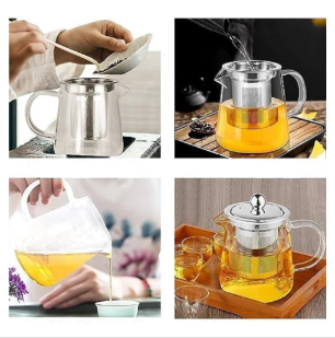 Ceainic din sticla cu infuzor, capacitate 750 ml