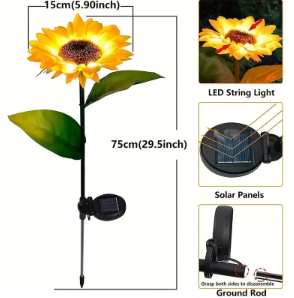Set 2 x lampa solara, Floarea Soarelui