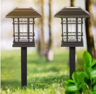 Set 4 x lampa solara felinar LED 40 cm, Alb cald