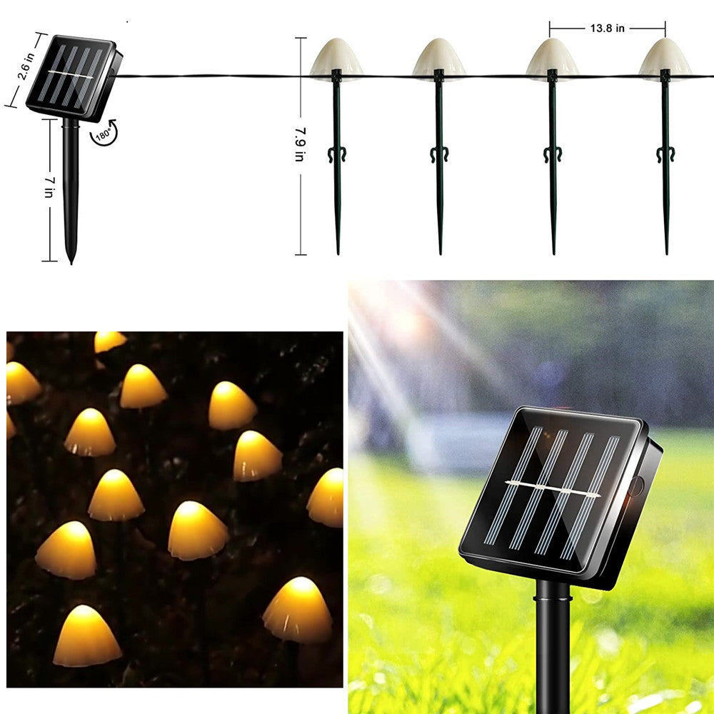 Decoratiune solara 30 ciupercute LED