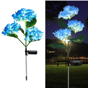 Set 2x Lampa Solara Decorativa Hortensie albastra