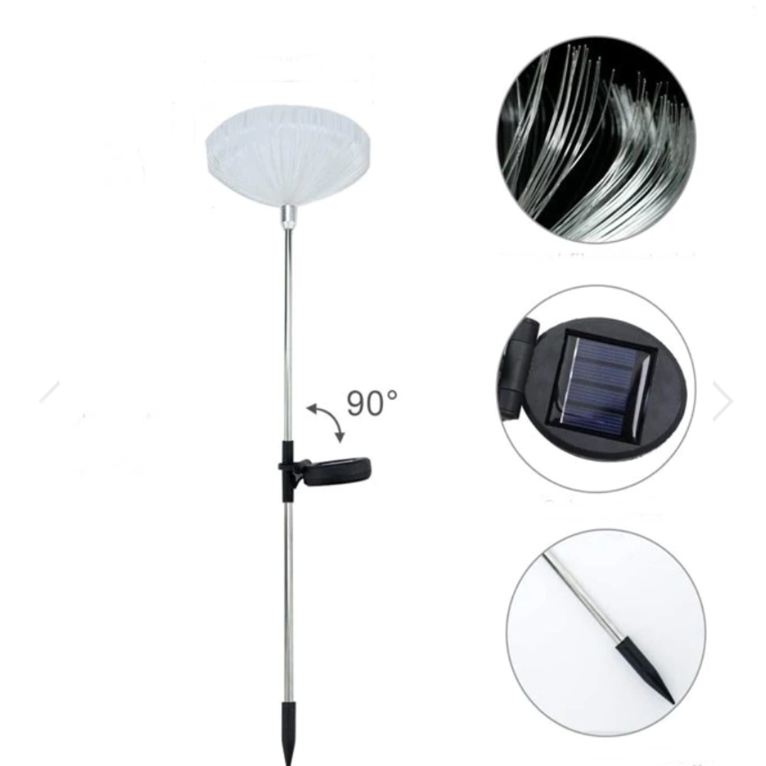 Set 2 x lampi solare fibra optica RGB