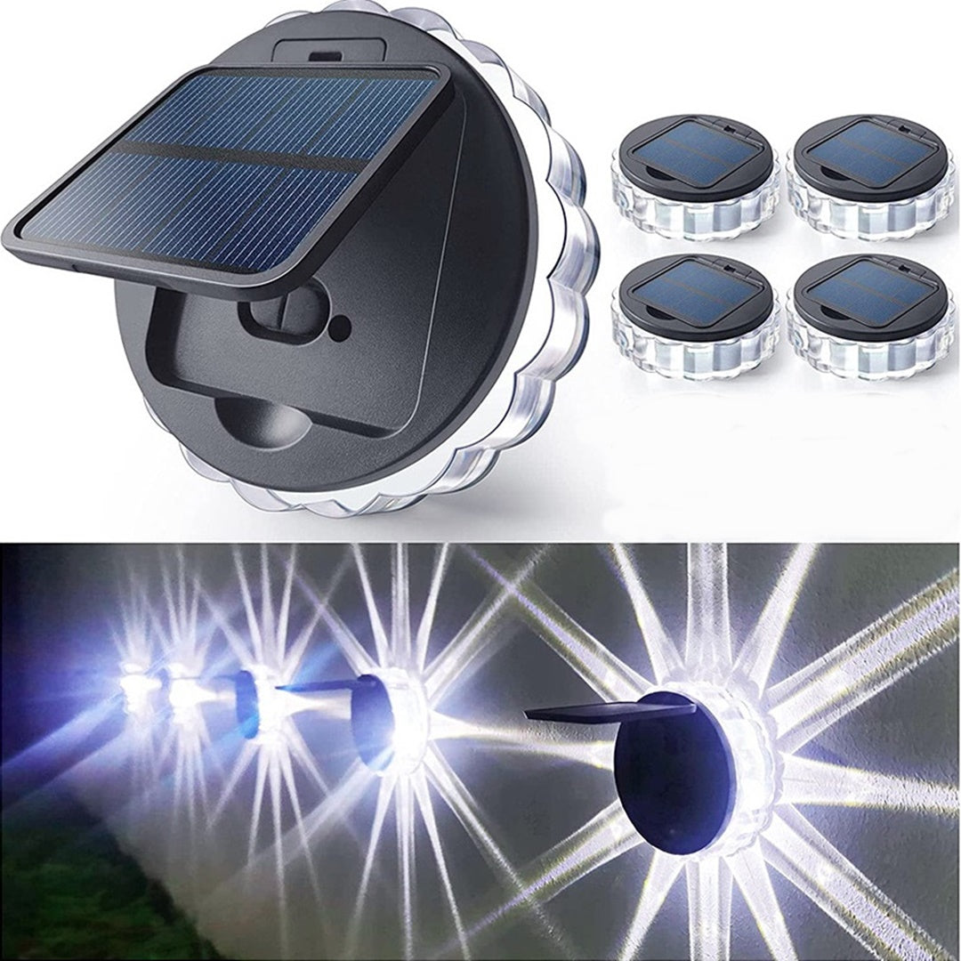 Set 4 lampi solare LED model floare, senzor de lumina