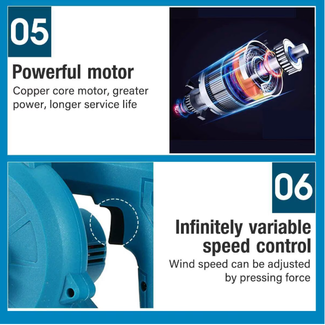 Suflanta/aspirator frunze fara fir, 2 in 1, set accesorii, 18V 3.0Ah