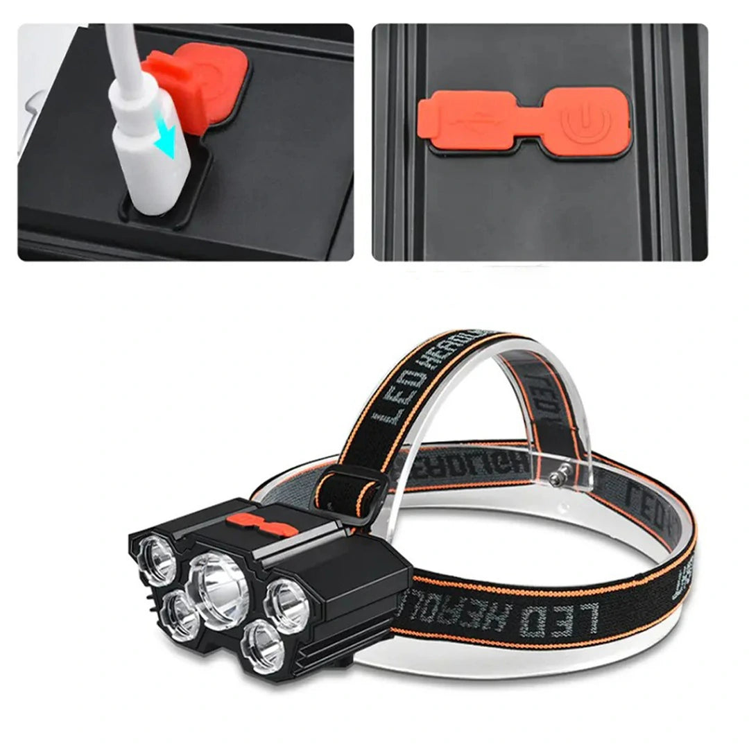 Lanterna pentru cap cu 5 LED-uri