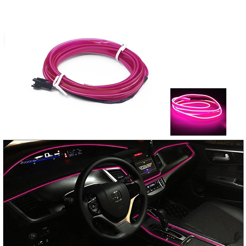 Banda decorativa auto LED 3 metri, pentru interior