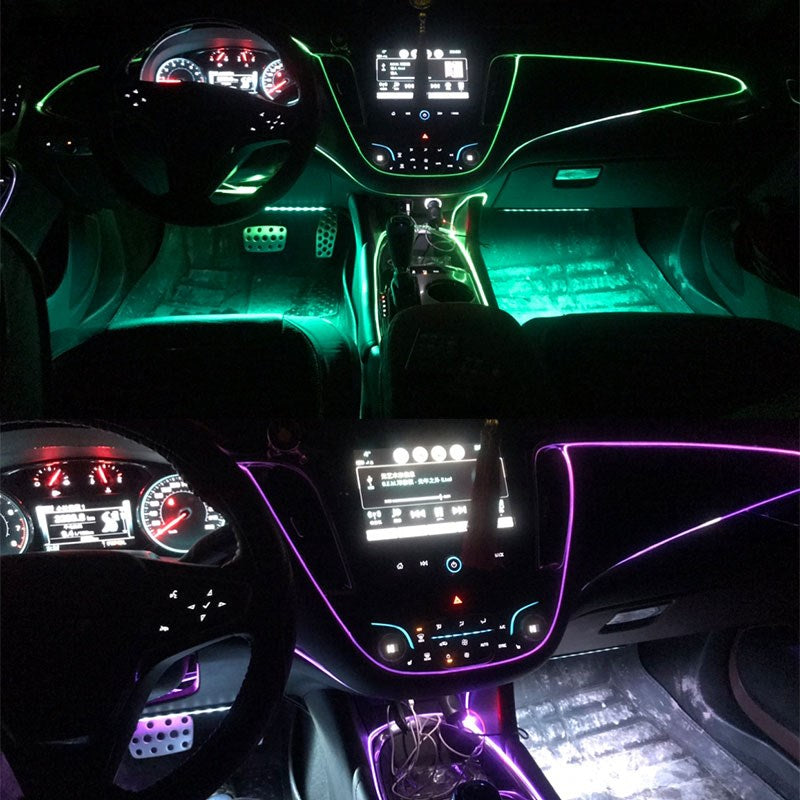 Banda decorativa auto LED 3 metri, pentru interior