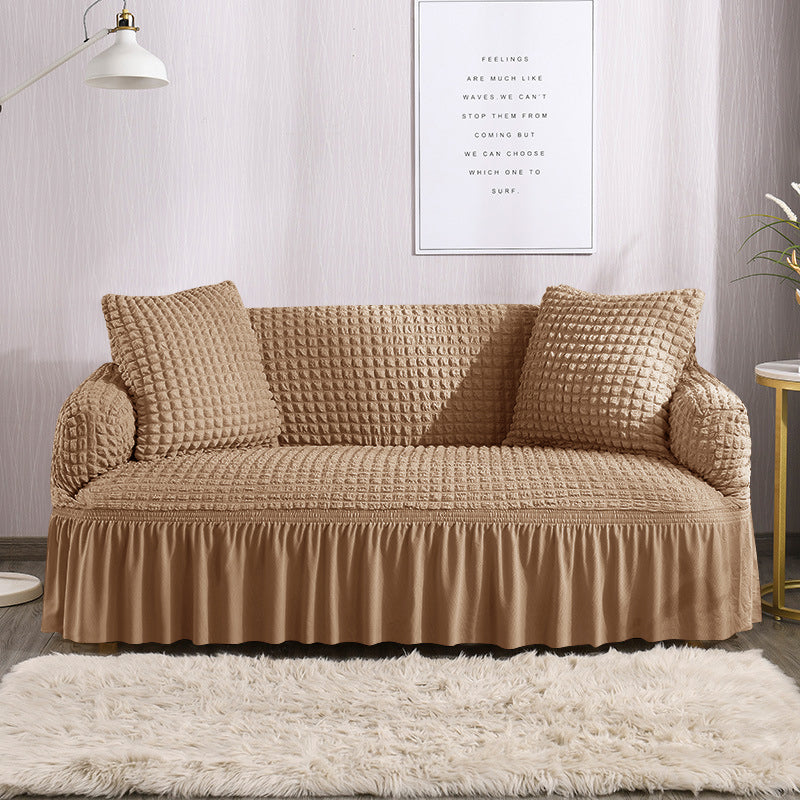 Huse creponate cu volane premium pentru canapea, diferite culori, Lungime 240CM