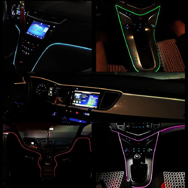 Banda decorativa auto LED 3 metri, pentru interior