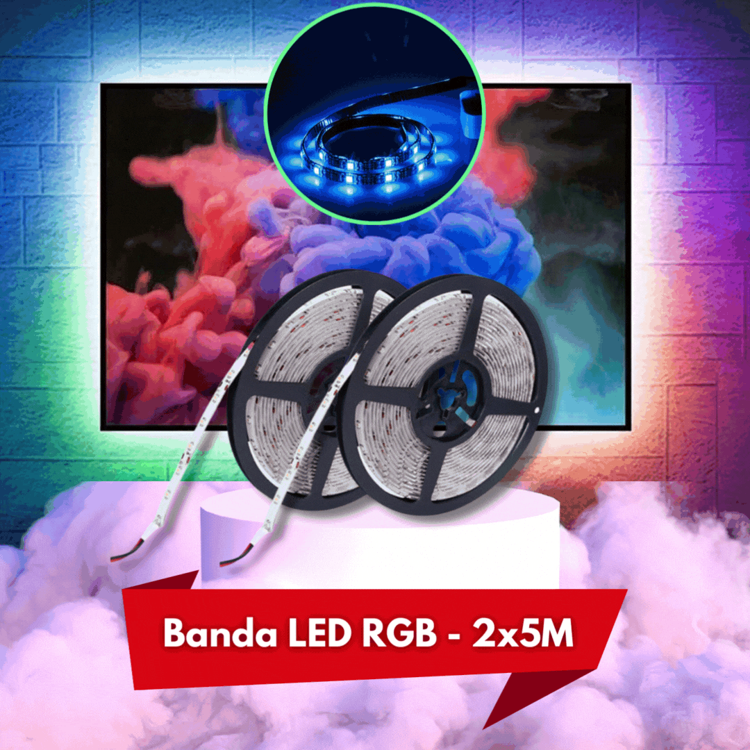 SET 2x Banda LED RGB - Lungime 2x5M=10M