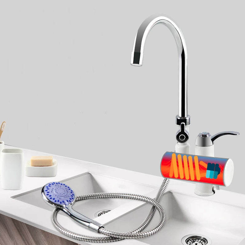 Robinet electric instant apa calda cu furtun de dus