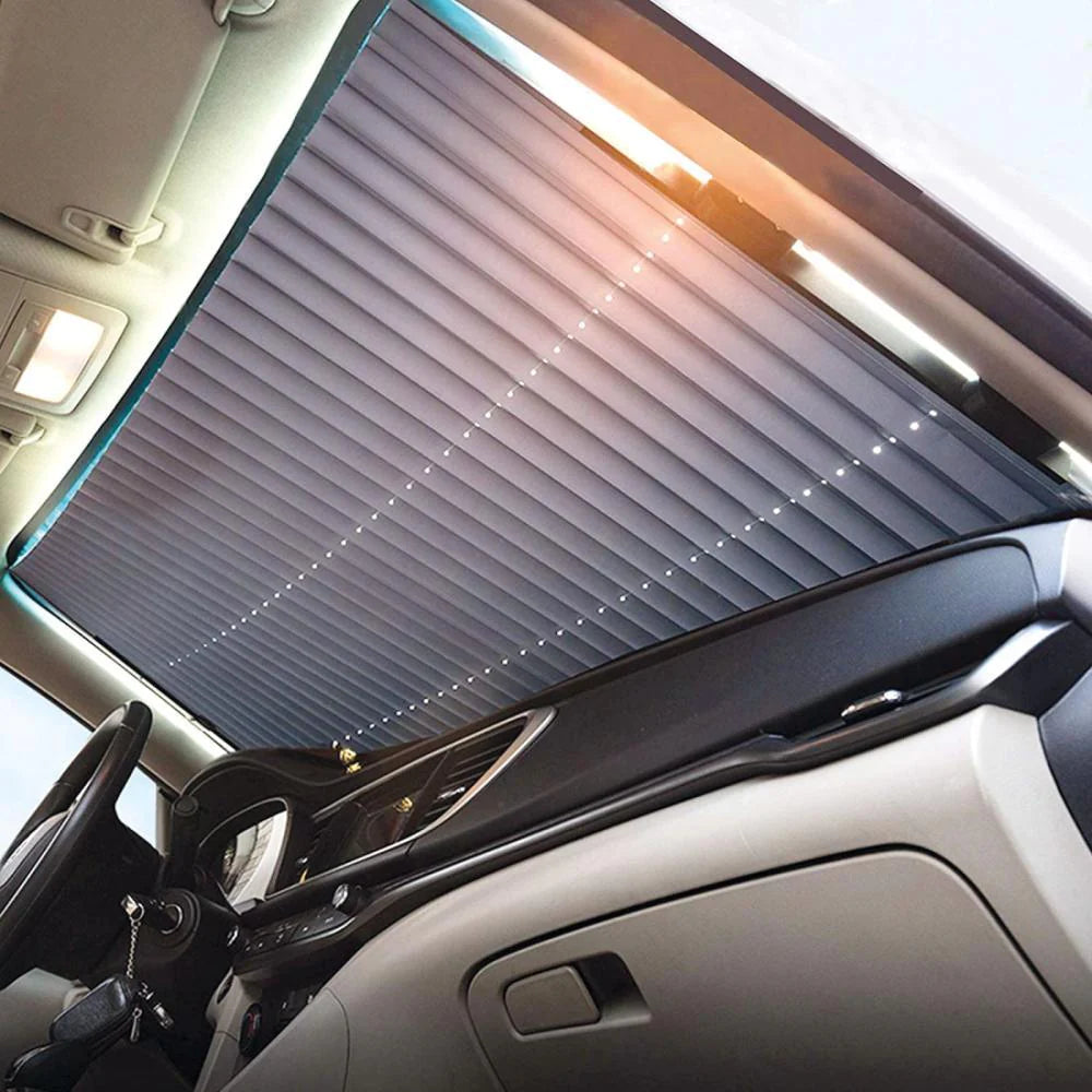 Parasolar retractabil auto cu prindere cu ventuze 65x140 cm