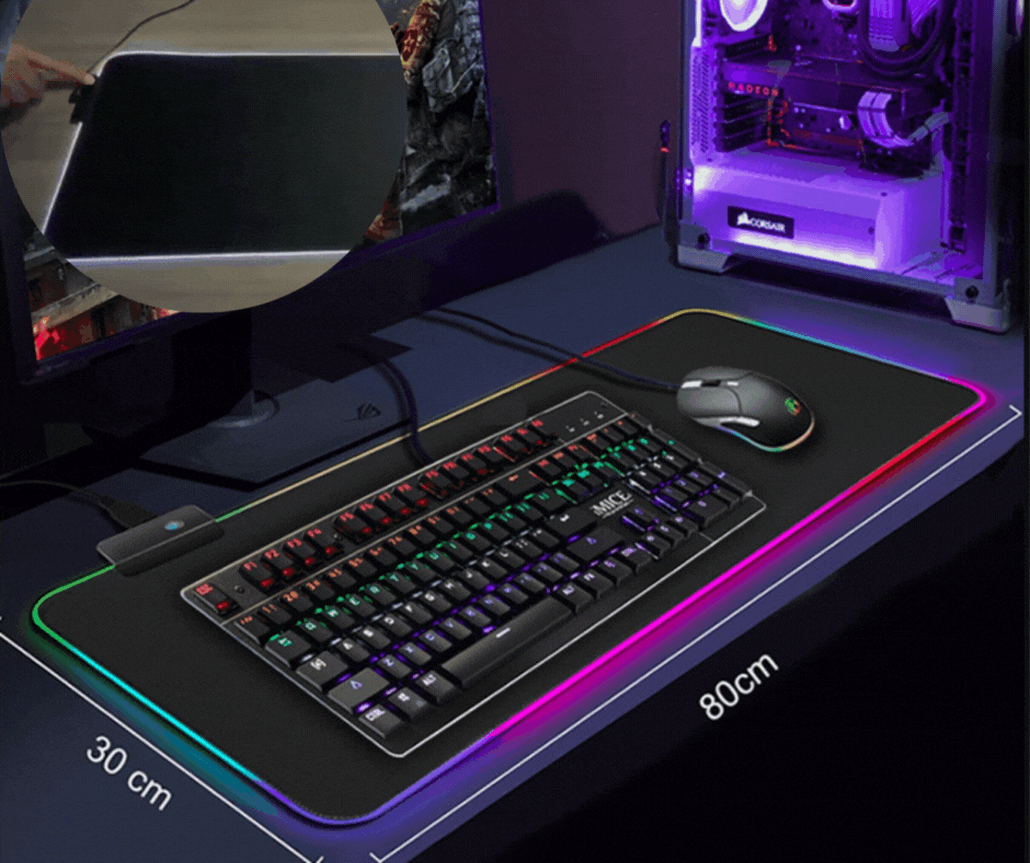 Mousepad cu lumina RGB, gaming 80 cm x 30 cm