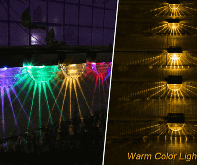 SET Lampi solare pentru trepte si terase, RGB