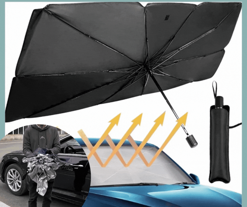 Parasolar tip umbrela pentru masina,145 x 80 cm