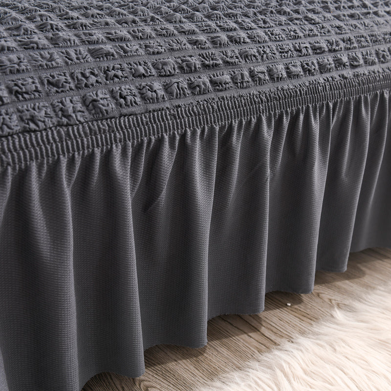 Huse creponate cu volane premium pentru canapea, diferite culori, Lungime 240CM