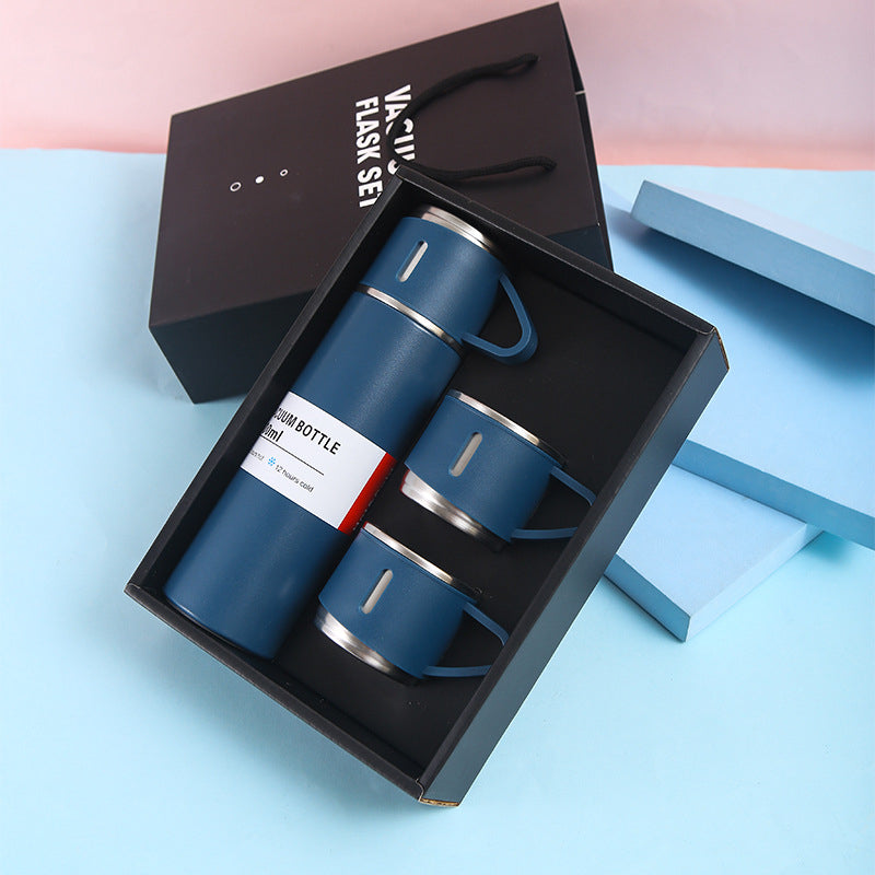 Set 3 piese: Termos 500 ml + 2 cesti, otel inoxidabil
