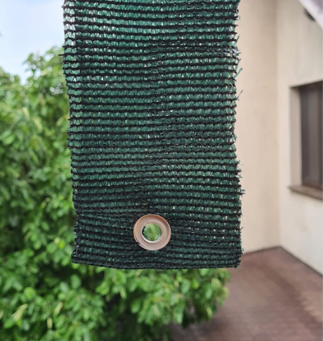 Plasa verde de umbrire antivant cu inele, 160 gr/mp, diferite dimensiuni