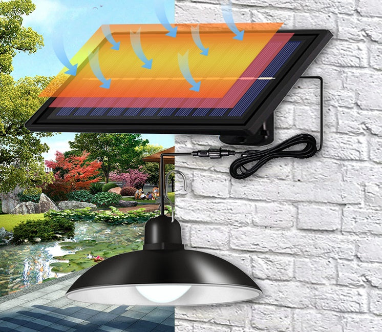 Set panou solar cu 1 sau 2 becuri LED aplica, telecomanda, 50W