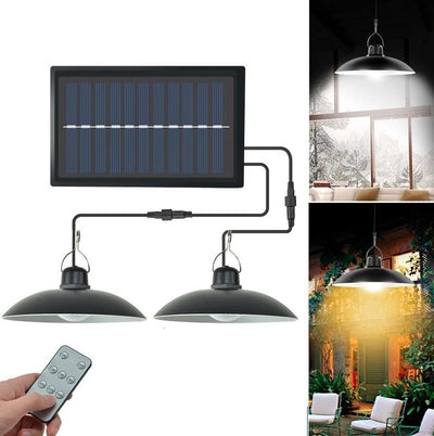 Set panou solar cu 1 sau 2 becuri LED aplica, telecomanda, 50W