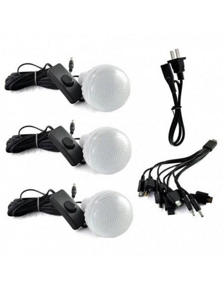 Kit panou solar GDPLUS-GD7 cu 3 becuri si lanterna inclusa