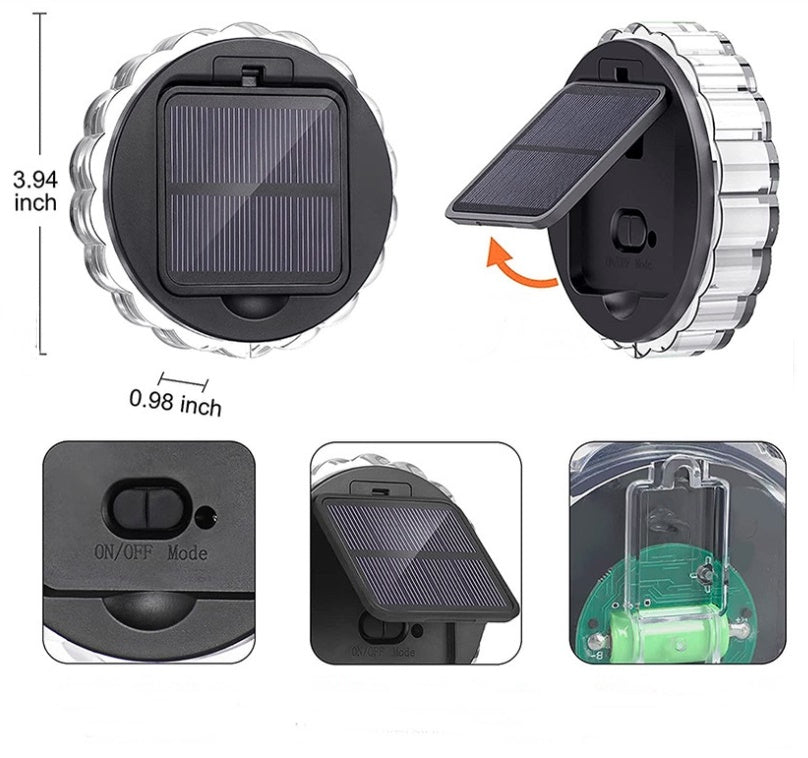 Set 4 lampi solare LED model floare, senzor de lumina